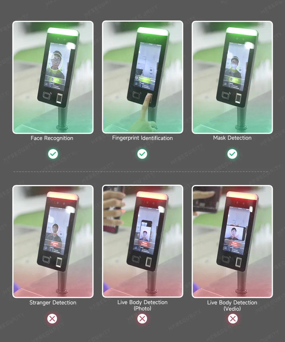 Free Cloud API  Software FR07 Biometric 7inch Face Fingerprint Card Free Time Attendance Access Control Terminal for University