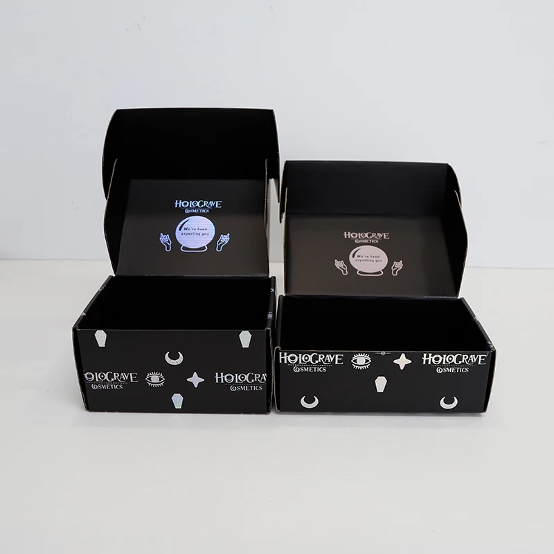 Custom Logo Hologram Corrugated Mailer Packaging Postal Shipping Cosmetic Product Holographic Box