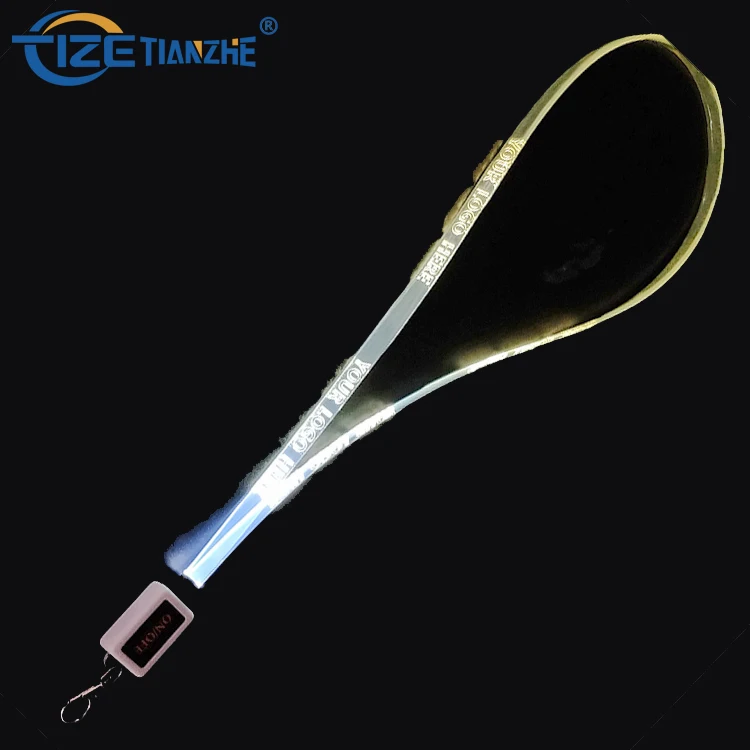 
2021 TIZE Led Flashing Light Up Color Changing Custom Glow In The Dark Lanyard 