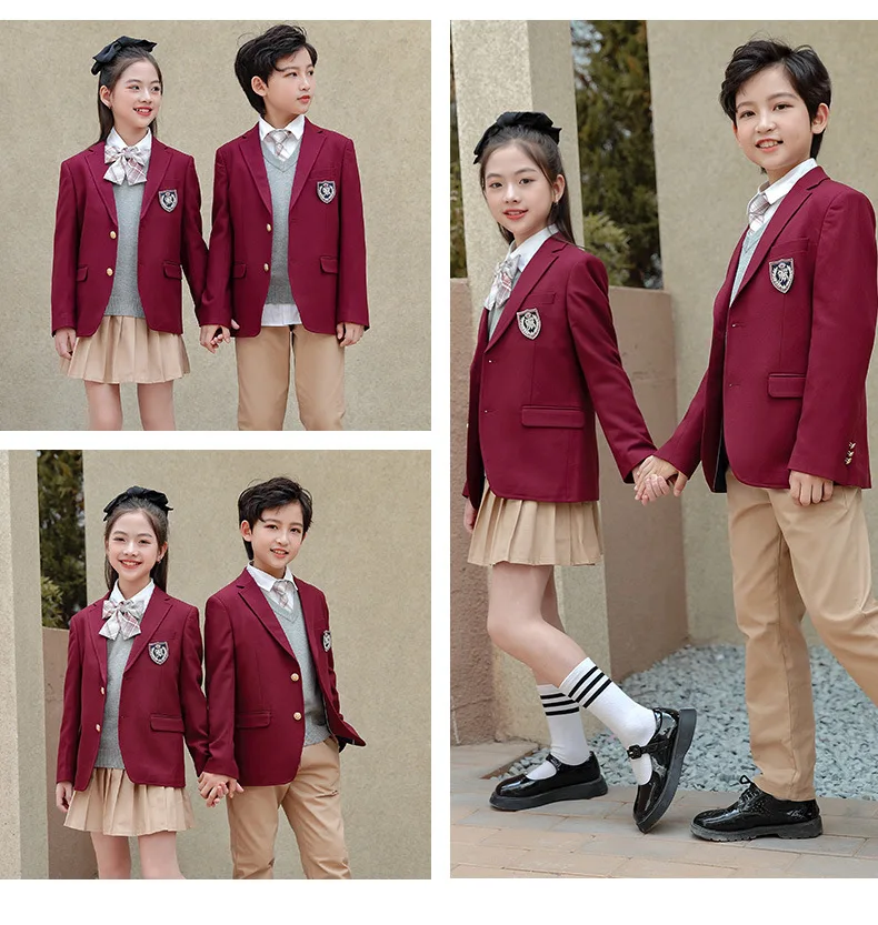 2024 New Product Customization School uniform suits custom fabric and pattern school suit blazer pants skirt school uniform