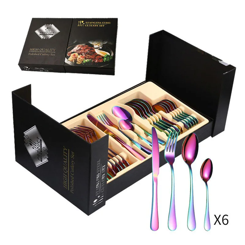 Luxury Amazon Hot Flatware Dinner Sets Gold Mirror Polishing Dinnerware Set Cutlery Set for Wedding