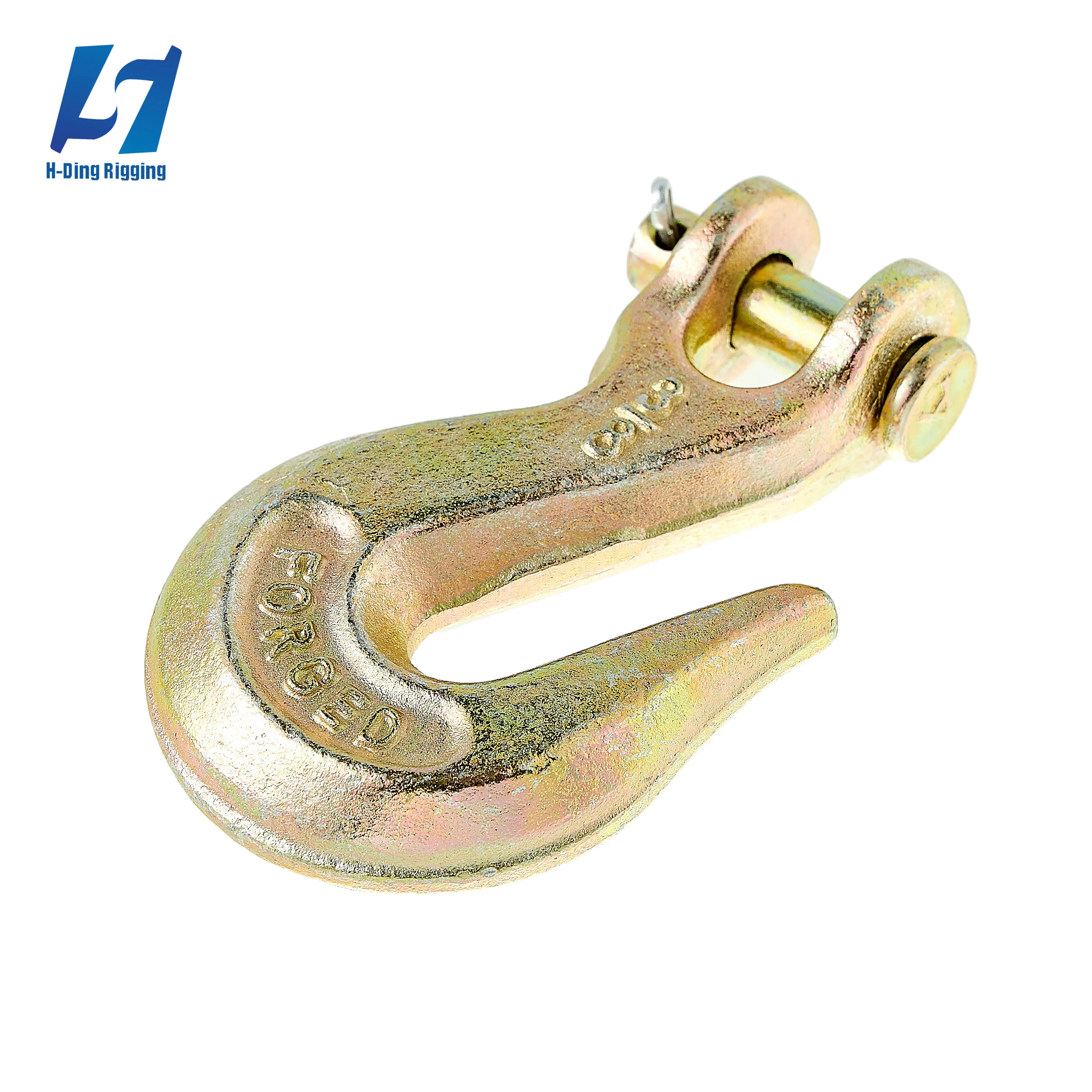 Wholesale high quality rigging hardware items forged carbon steel hooks clevis eye swivel hook with latch grab self-locking hook