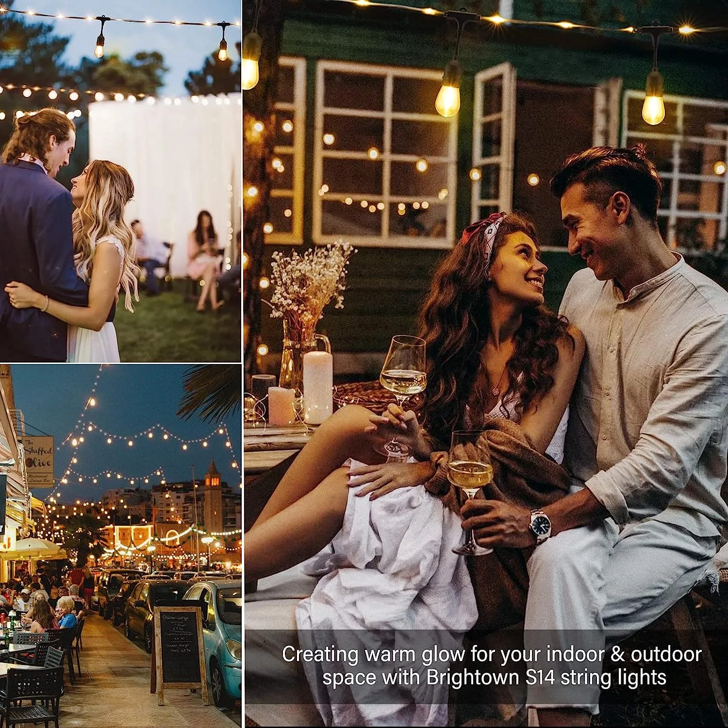 Outdoor RGB String Lights Color Changing with Flashing Rope Luminous String for Outside Patio Backyard Christmas Holiday Party