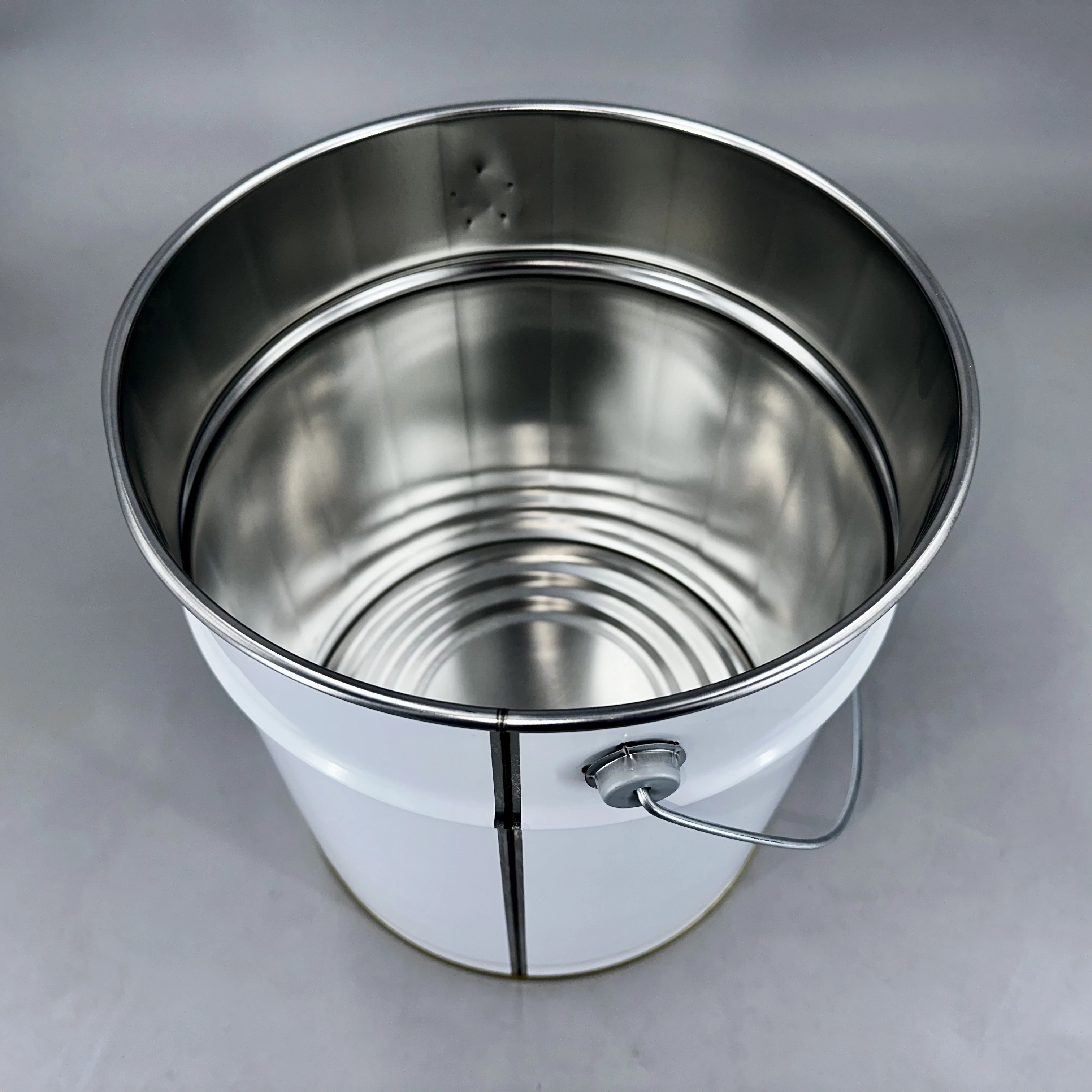 un rated 15l  metal paint bucket open head empty barrels steel pail with  flower lid