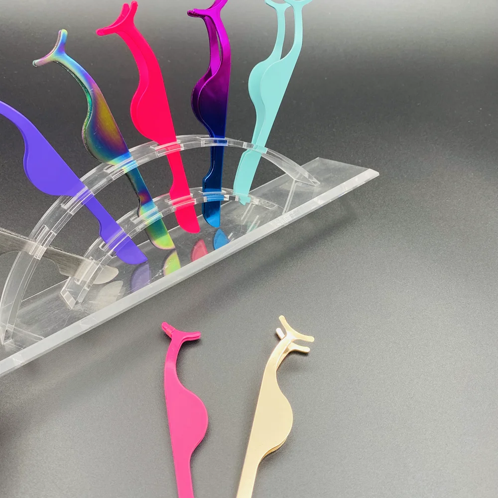 Custom logo Private Label Plastic Lashes Applicator Tweezers Bulk Magnetic Lash Tweezers Mikiwi