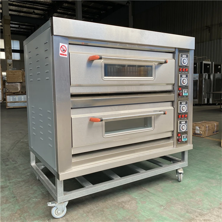 GOOPIKK Commercial Industrial Bakery and Electric Deck Cake Pizza Bread 2 Deck 4 Trays Baking Oven
