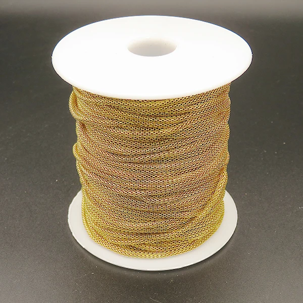 304 Stainless Steel New Gold Plated Wheat Chain Design For Men