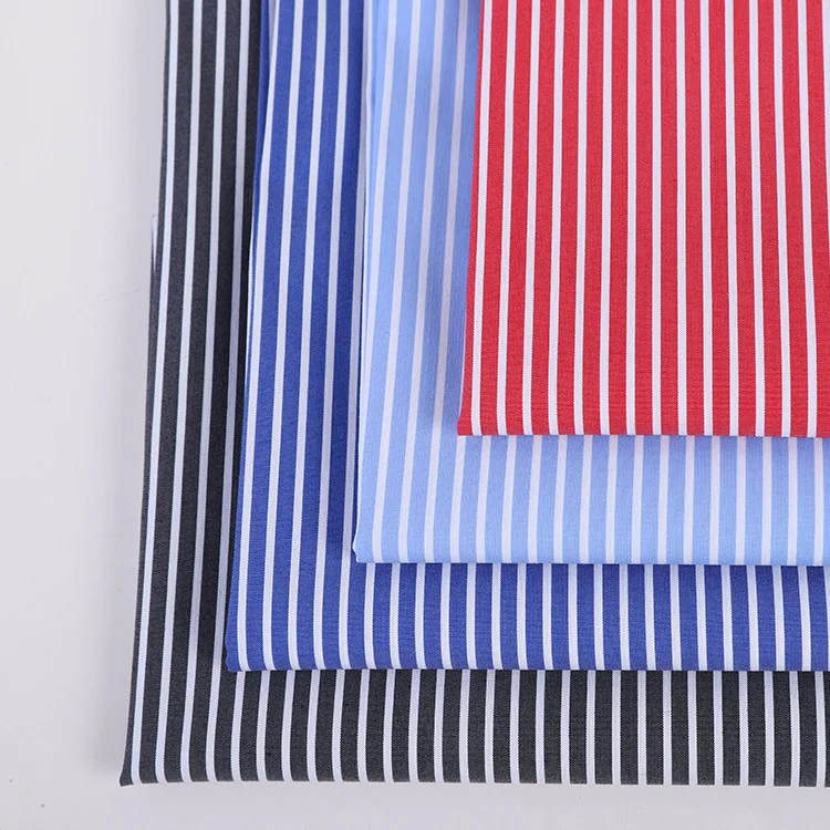 Stock yarn dyed Stripe Cotton Nylon Stretch Garment Material Fashion Stripe Shirt Fabric