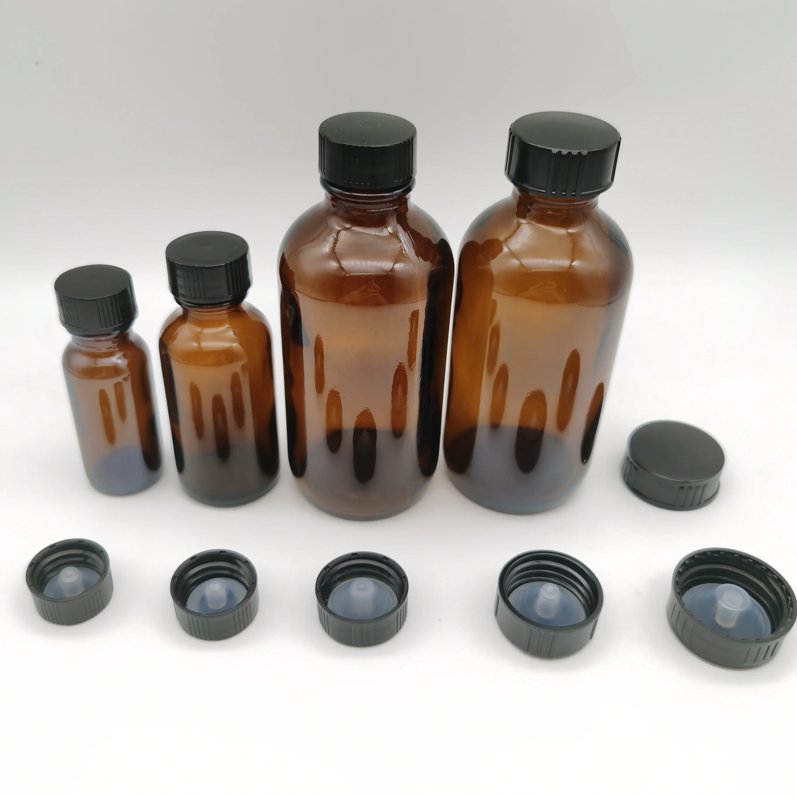 22mm Black plastic PP Cap/Black Polycone Caps for 4oz boston glass bottle
