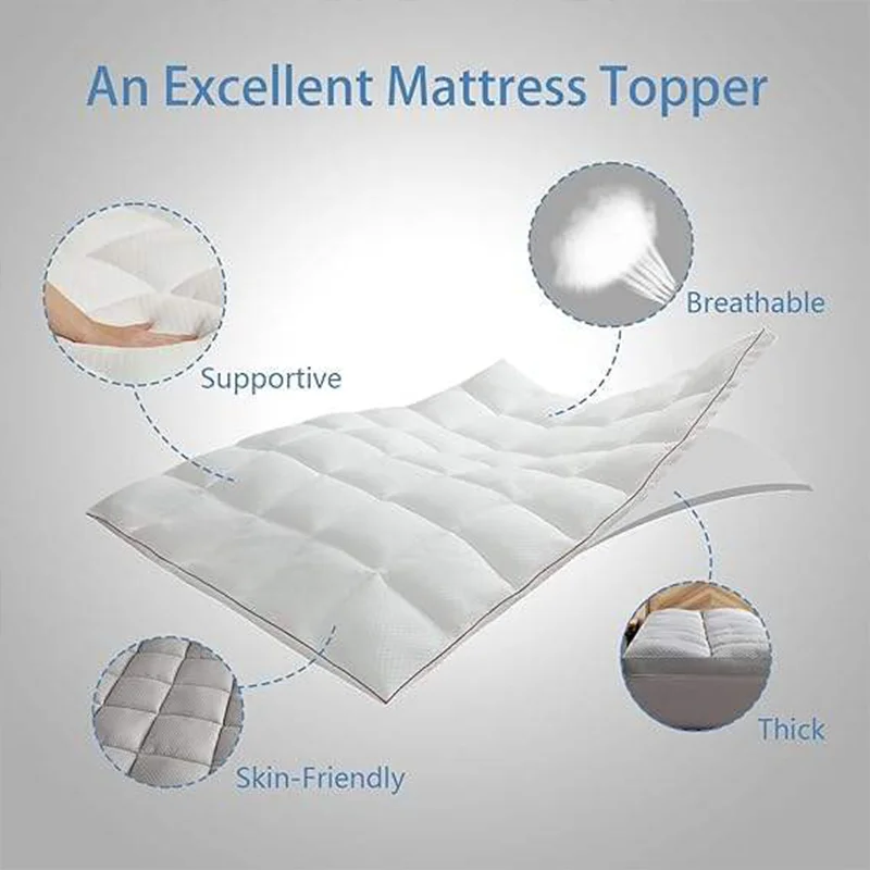 Nature Thick Mattress Topper Cover for Back Pain Pillow Top Mattress Protector Breathable Bed Topper Deep Elastic Pocket