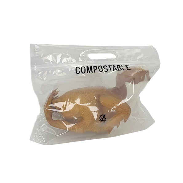 compostable Biodegradable cellophane Composite structure plastic transparent roast chicken pouch bag