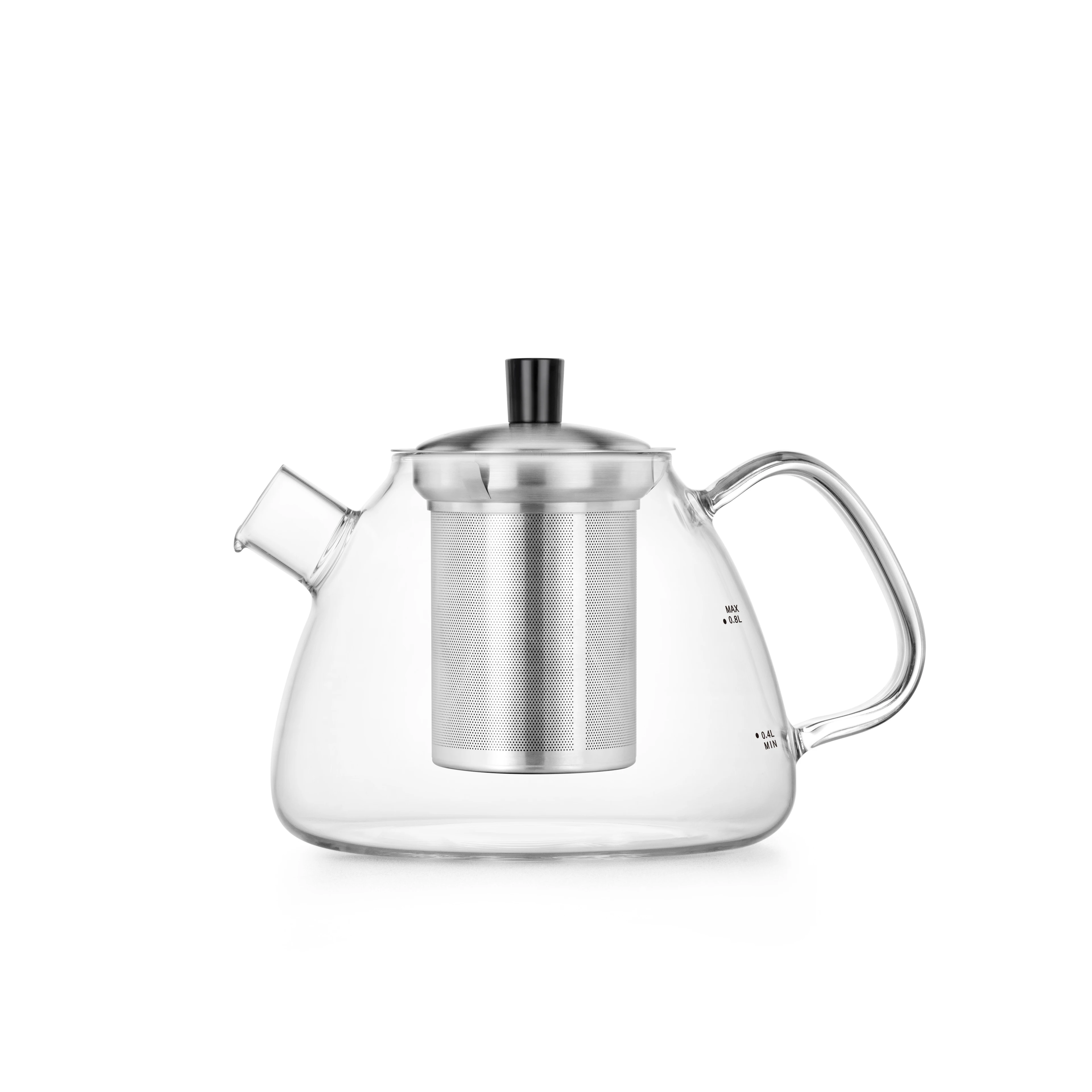 1100ml/36oz Clear High Borosilicate Glass Teapot with Removable Tea Strainer