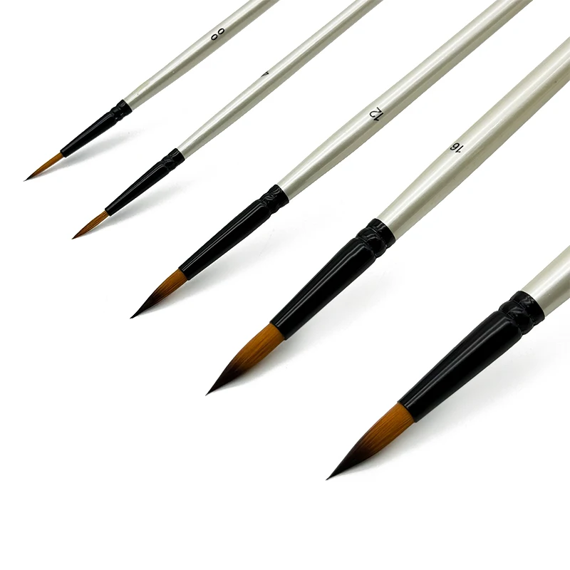 Round and Flat long handle  brush for oil  acrylic water painting