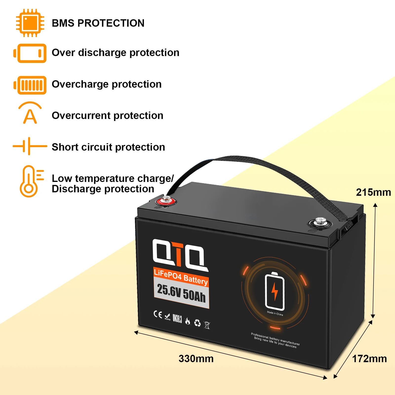 50ah Lifepo4 battery Lithium Iron Phosphate Battery with Screw Rechargeable Battery Power Tools us local warehouse stock