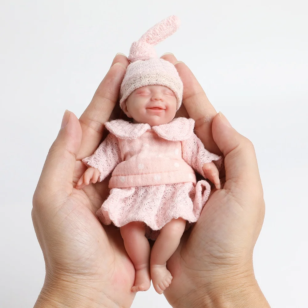 6 69 дюймов Мини-куклы Reborn милая девочка полный Силиконовый корпус лучший подарок для детей