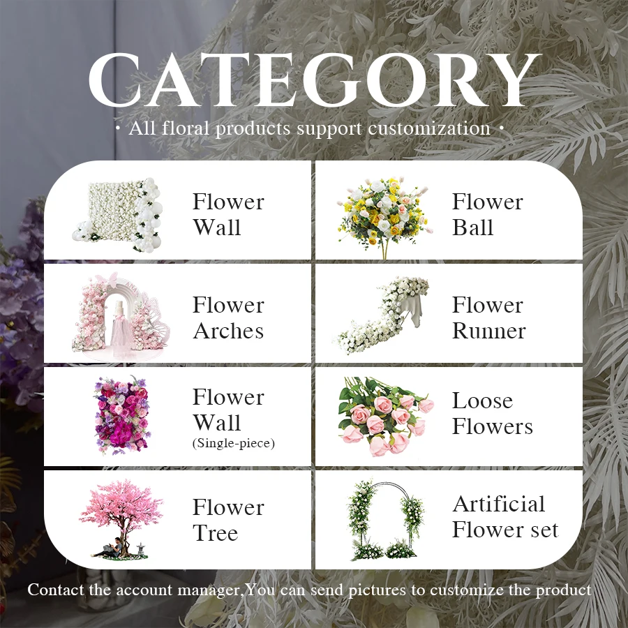 Sunwedding Customized Long Drapery Cream White 3D Hairy Feather Flower Wall With Butterfly Orchid Roll Up Floral Wall