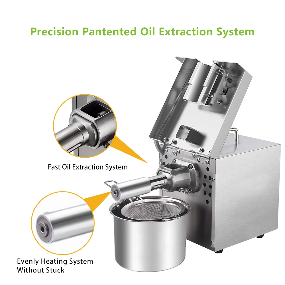 BioloMix New Stainless Steel Oil Press Machine Commercial Home Extractor Expeller Presser 110V or 220V