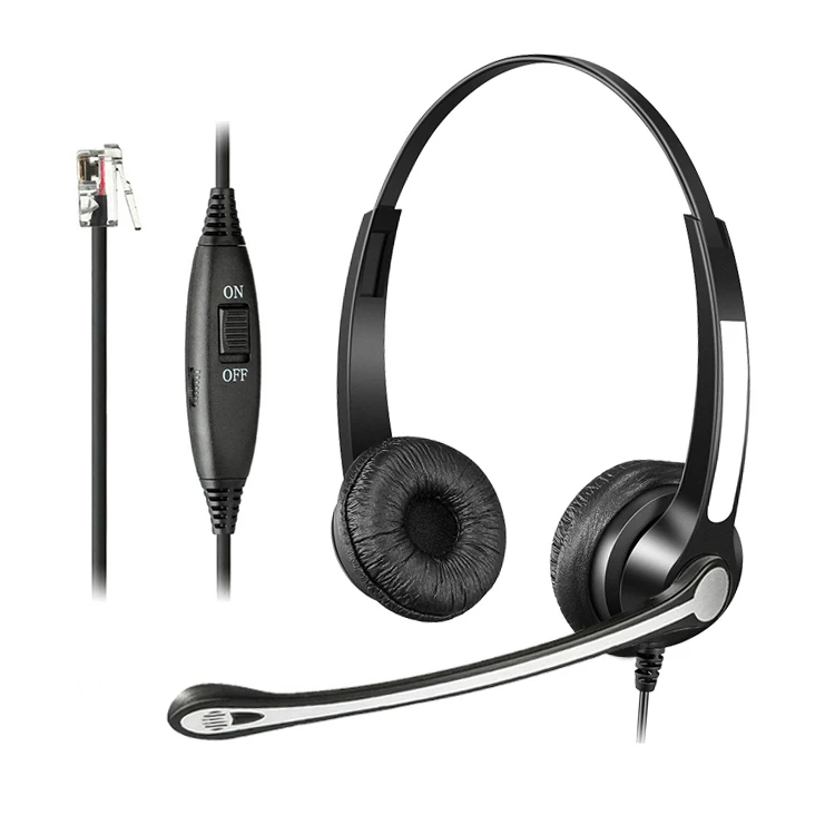 Binaural Call Center RJ9 Telephone Headset