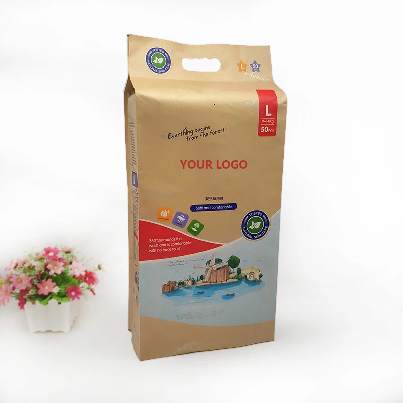 Hot Selling Eco Friendly Disposable Pulling Pants White PE Poly Nappy Plastic Baby Diaper Empty Packaging Bags