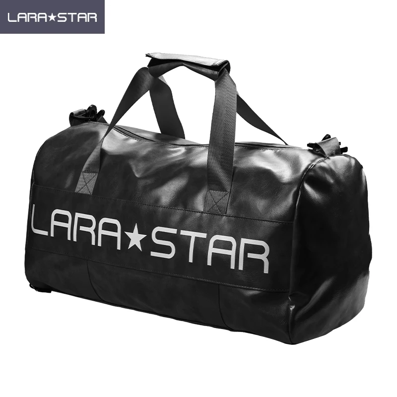 LS0088 Custom logo Fitness Sports Bag Waterproof PU leather Gym Bag with Shoes Compartment