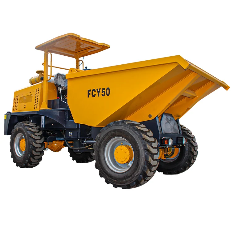 Articulated ce Factory 4wd 5ton site dumper mini dump truck wheel dumper in Peru Chile for transport bulk concrete