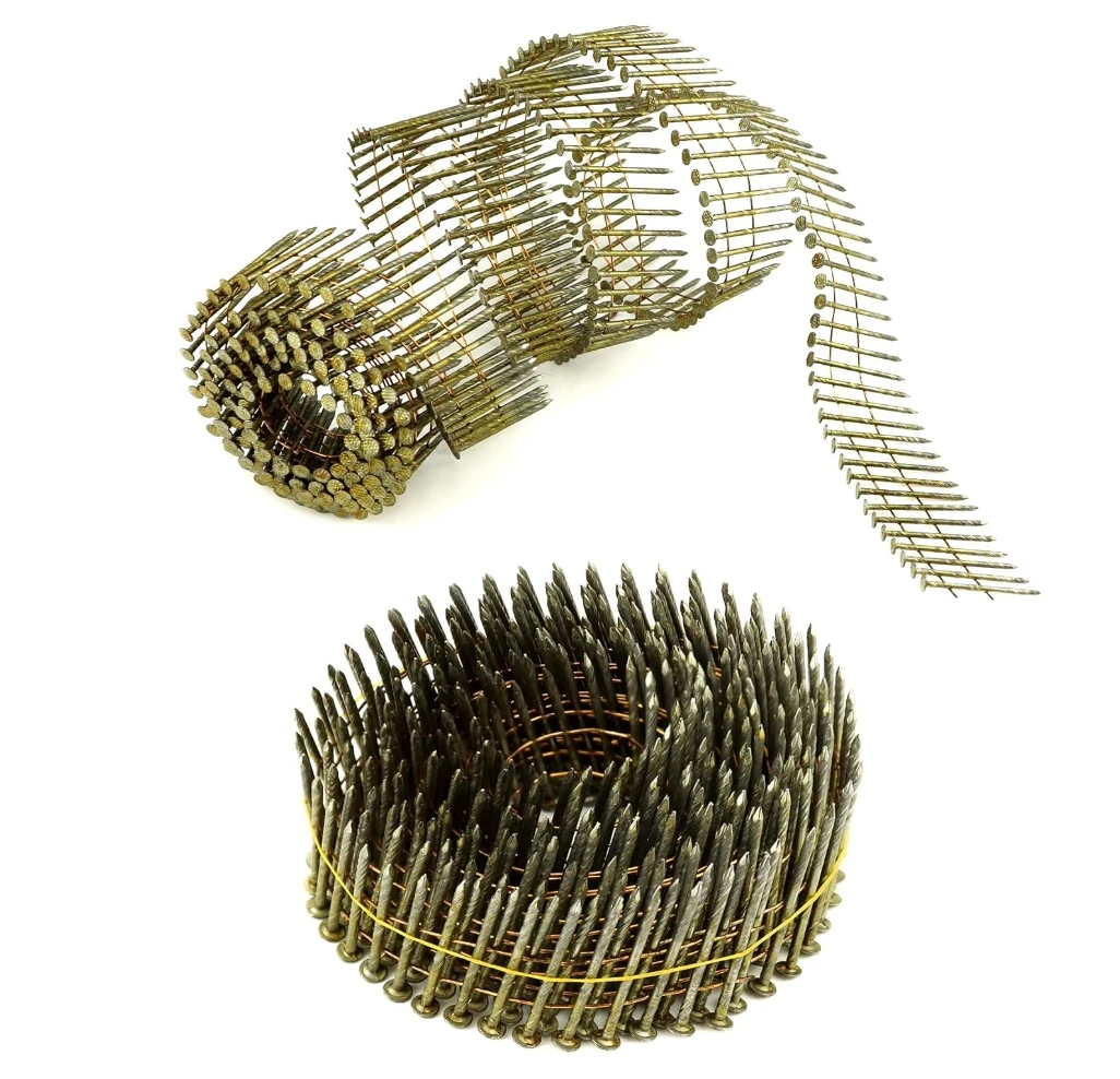 2024 Factory Supply 30mm-80mm Ring Shank Coil Roofing Nails,Screwring Shank11/4*0.120 2.1 X 50 Mm Coil Framing Nails