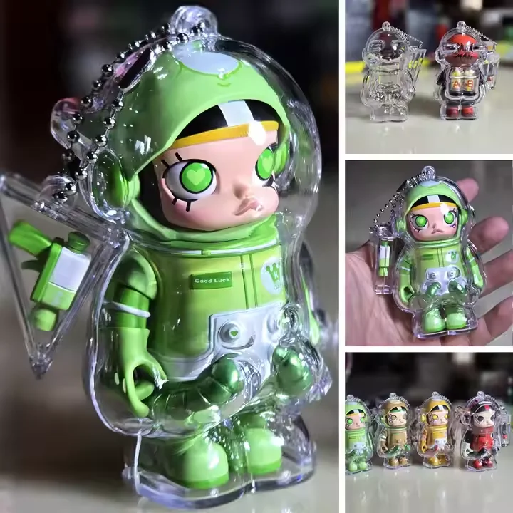 Mega Space 100% Protective Shell Bag Molly Mystery Blind Box Astronaut 3rd Generation Collector Transparent Acrylic Keychain