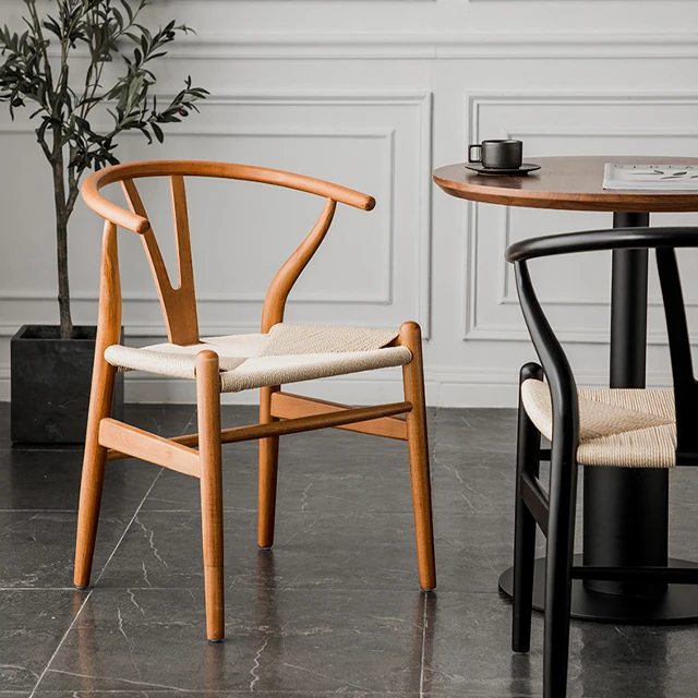 Y Wishbone, Ханс Вегнер, черная копия, Carl Hansen, Пепельный деревянный датский стул