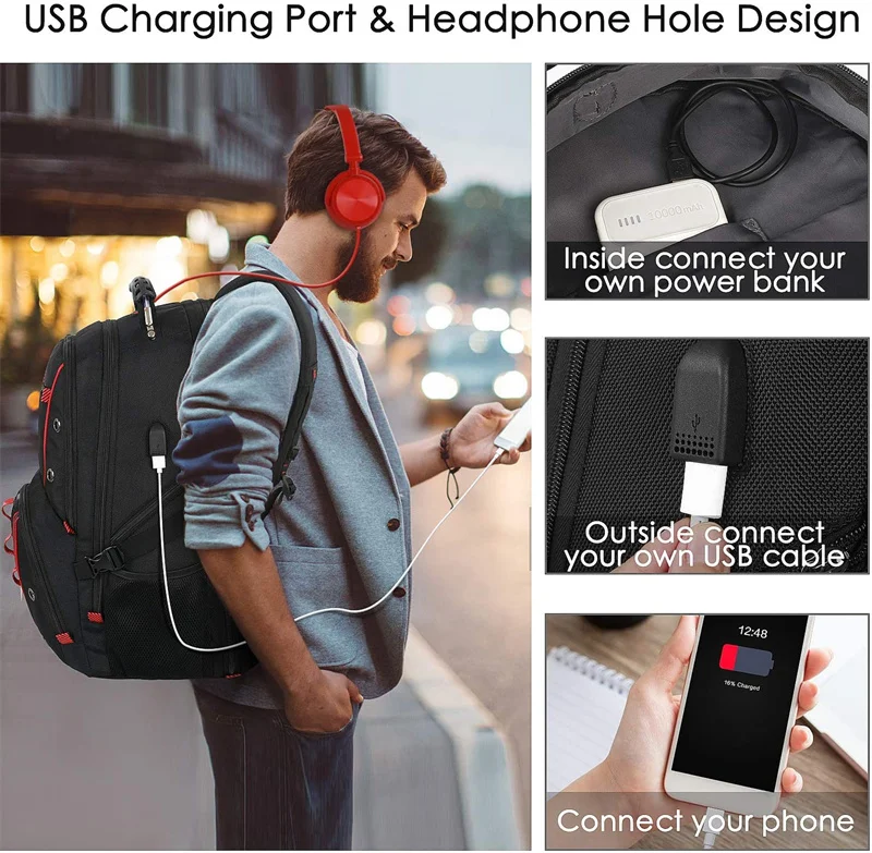 Factory custom nylon backpack large capacity multifunctional laptop backpack usb waterproof travel backpack
