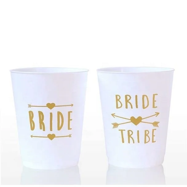 12oz Bridal Shower Cups with straw