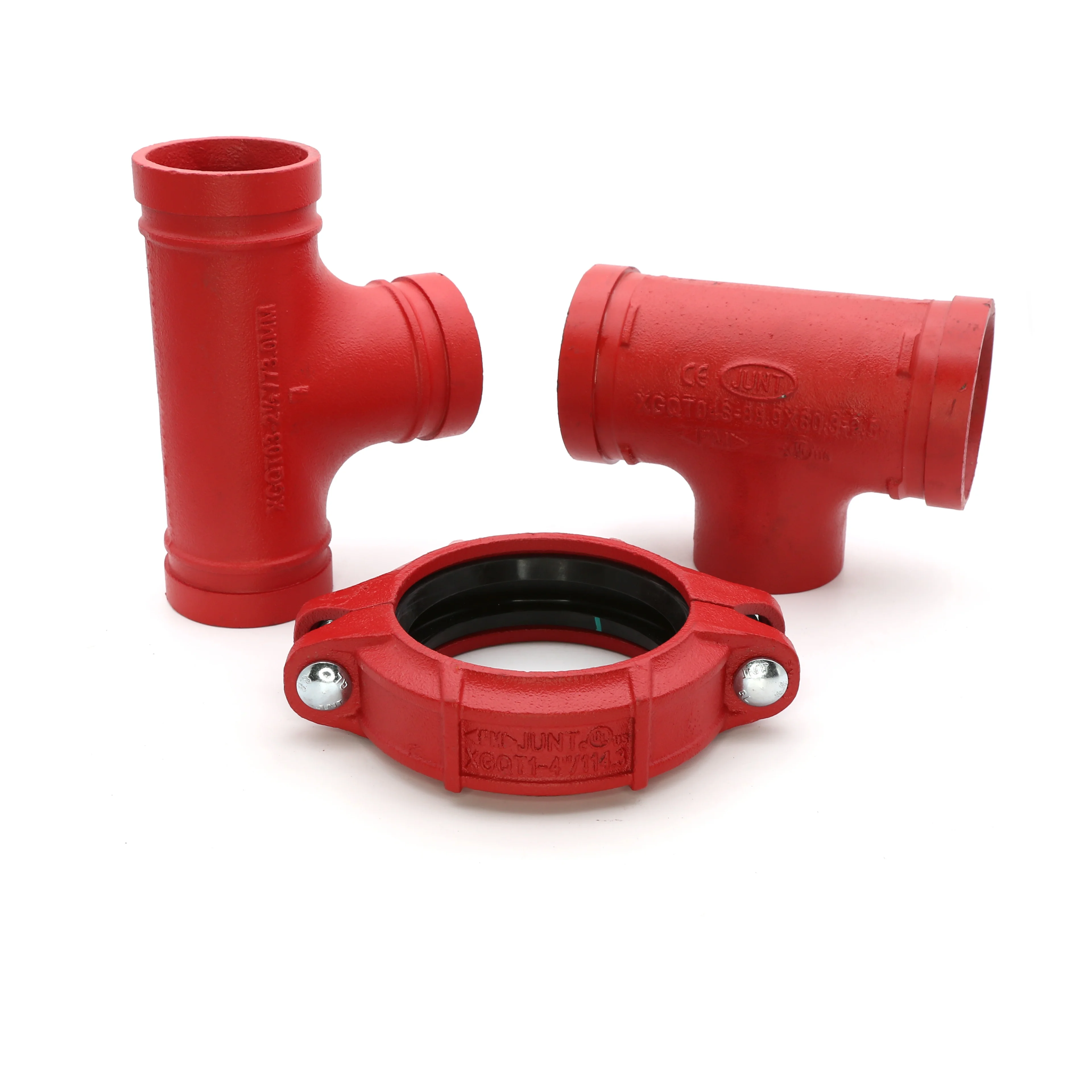 Manufacturer Ductile Iron Pipe Joint Fittings Rigid/Flexible Coupling Casting Technics NPT/BSPT ASTM/JIS Tees 50mm Rubber BSP