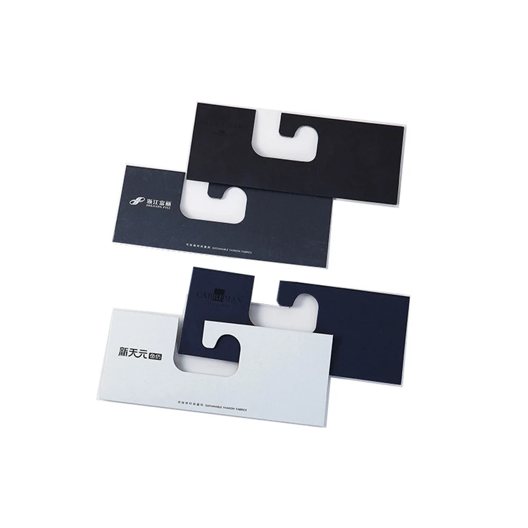 Recycled Textile Fabric Sample Paper Display Cardboard Hanger Tag Custom Logo Header Cards