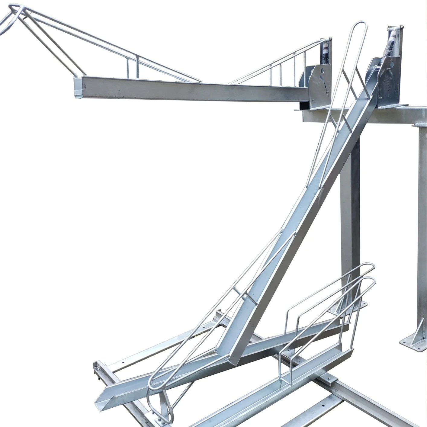 Gas spring hot dip galvanized double decker bike rack two tier bike parking rack durable stack rack