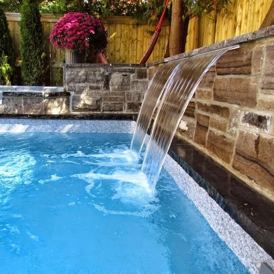 swimming pool water fall equipment acrylic tabletop indoor pool waterfall with led light