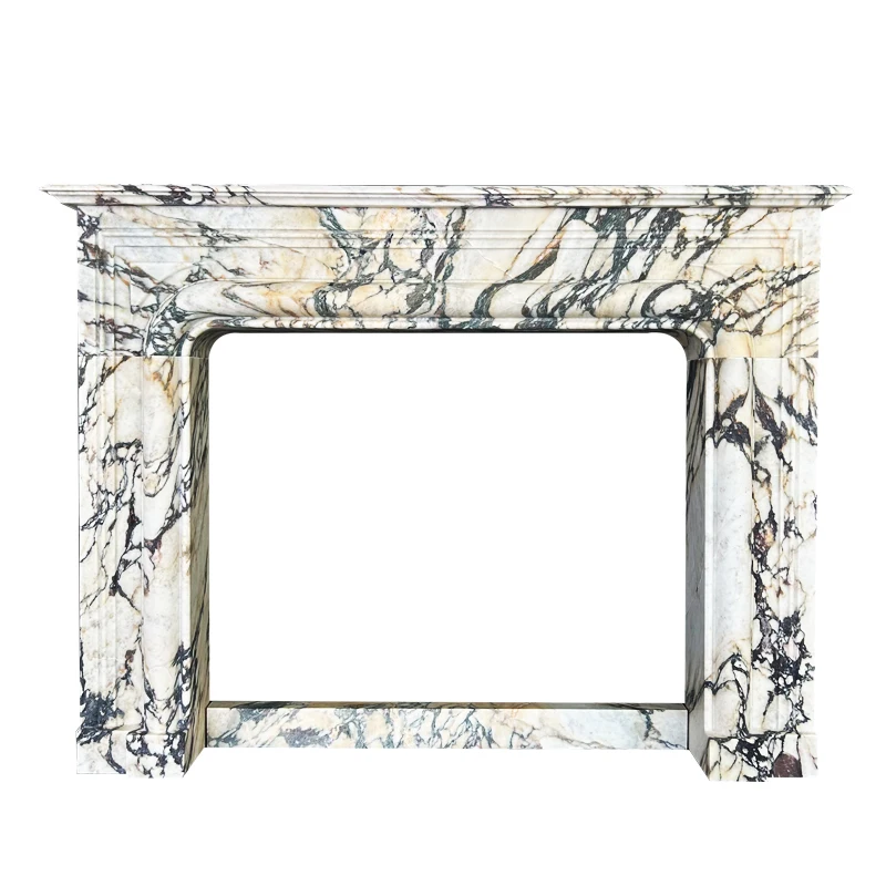 Marble Modern Veined Customized modern Fireplaces Veined Stone Luxury Marble Fireplace