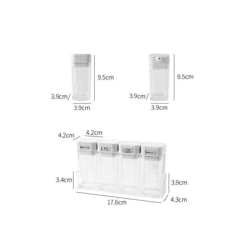Single Pack or 4pcs Combo Set Oil and Salt Seasoning Storage Bottle Kitchen Supplies Seasoning Bottle