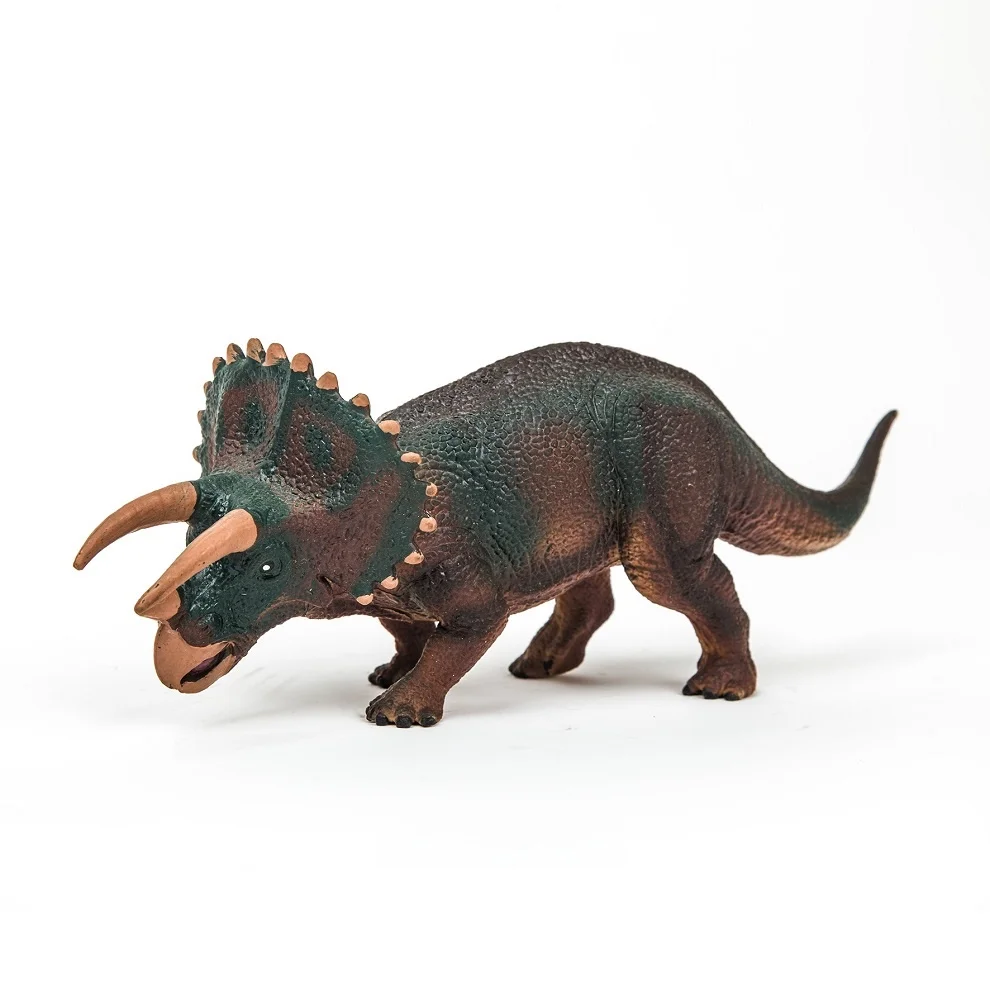 Экологически чистый мягкий материал 3D имитация Jurassick World маленький TPR резиновый Трицератопс динозавр игрушка для мальчиков
