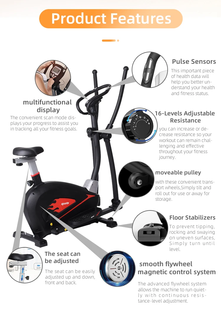  SD-E03 Factory directly selling home gym fitness lose weight equipment magnetic elliptical cross trainer