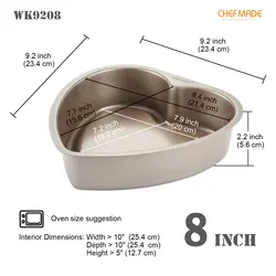 professional non stick heart shape dropped bottom cake baking pan