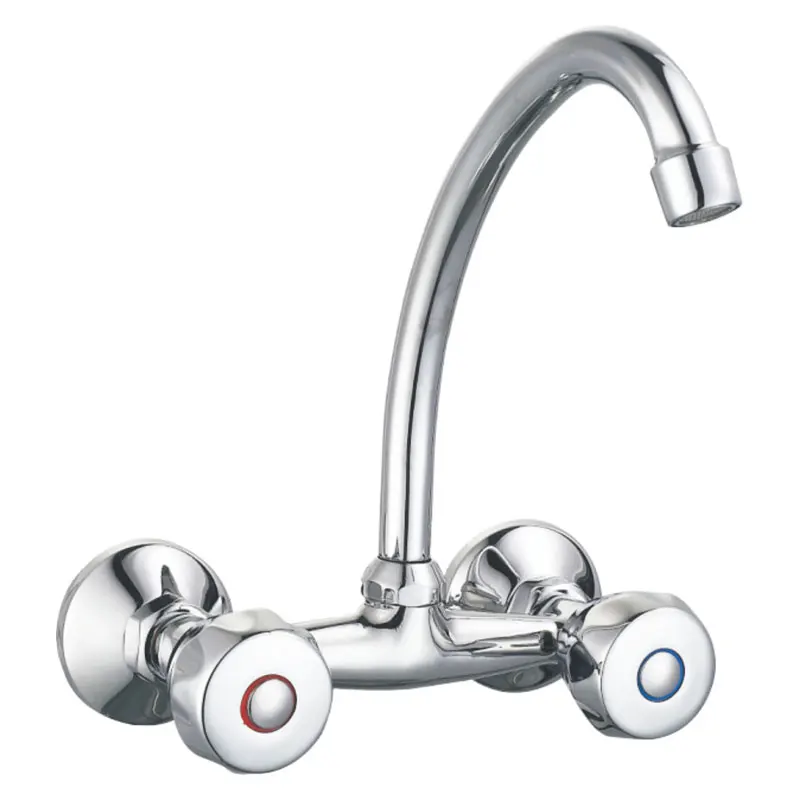 Kitchen Faucet factory direct sell double handle wall sink mixer