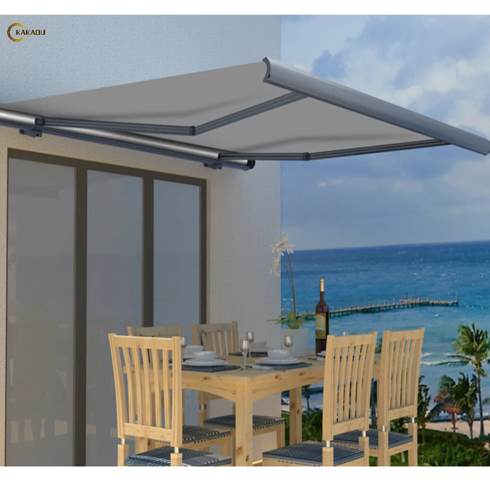KAKADU Wall Mounted Motorized Manual Awning Waterproof Awning Retractable Patio Balcony Awning Outdoor