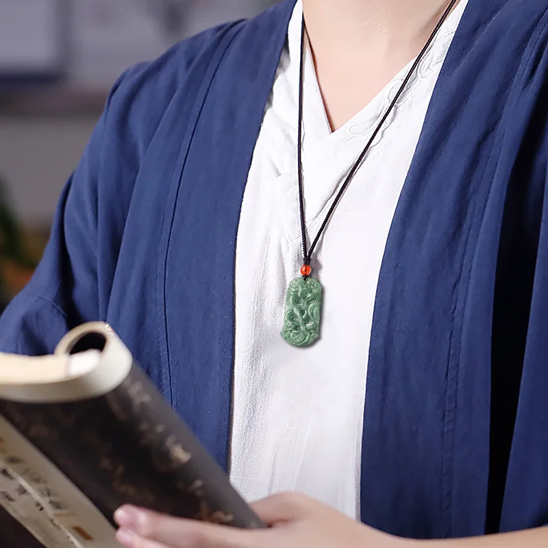 Натуральный нефрит Дракон и Феникс кулон мода высокого класса мужские женские украшения оптом LP57