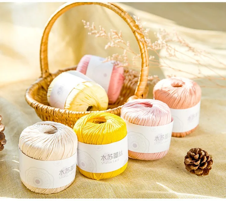 Wholesale Colorful Dyed 40g/roll 8ply 100% Cotton Crochet Thread Lace Yarn Milk Cotton Yarn for Hand Knitting