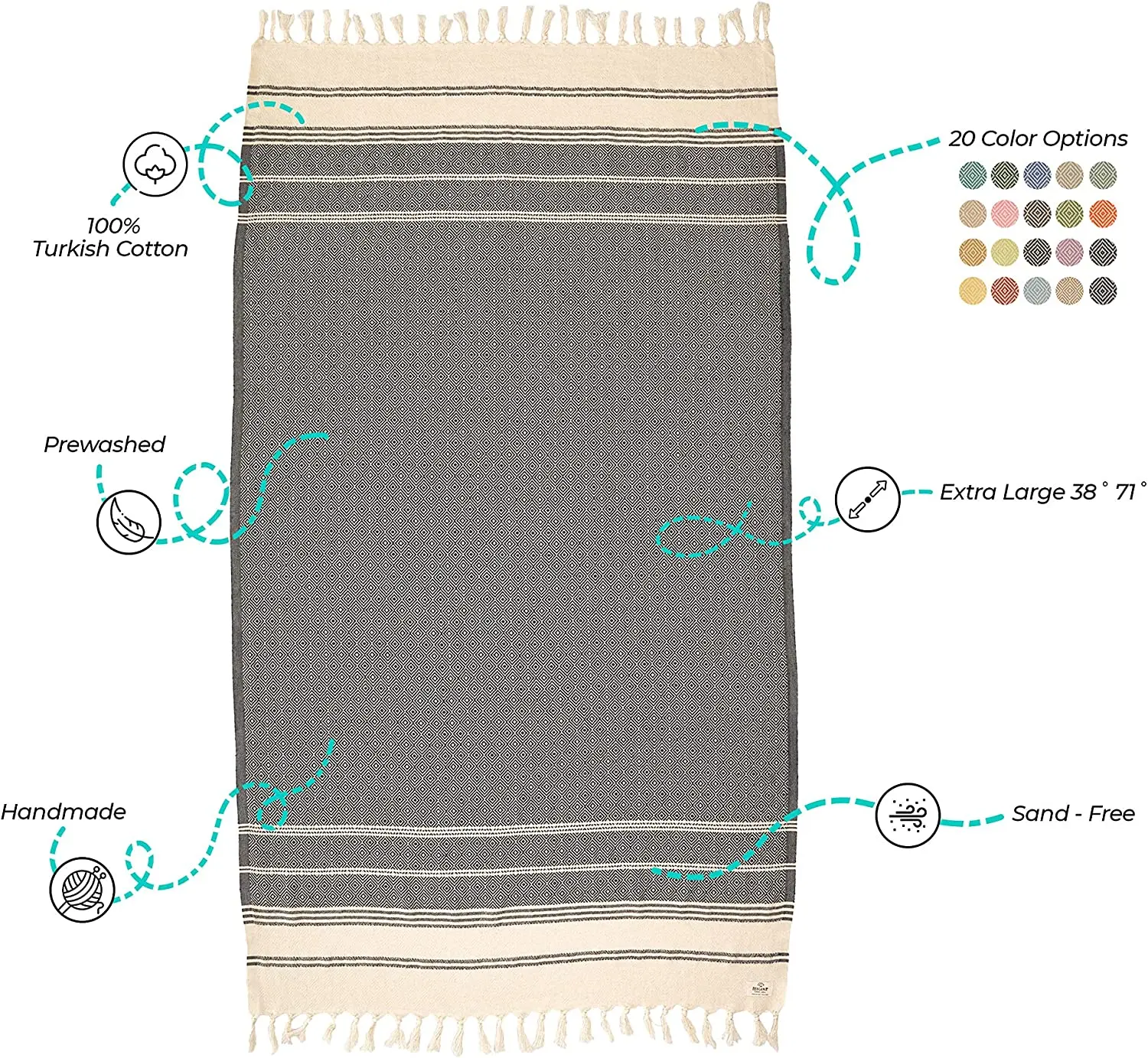Turkish Cotton Beach Towel Custom Peshtemals 100% Cotton Towels From Turkey Hammam Peshtemal Wholesale Pestemal Fouta Sarong