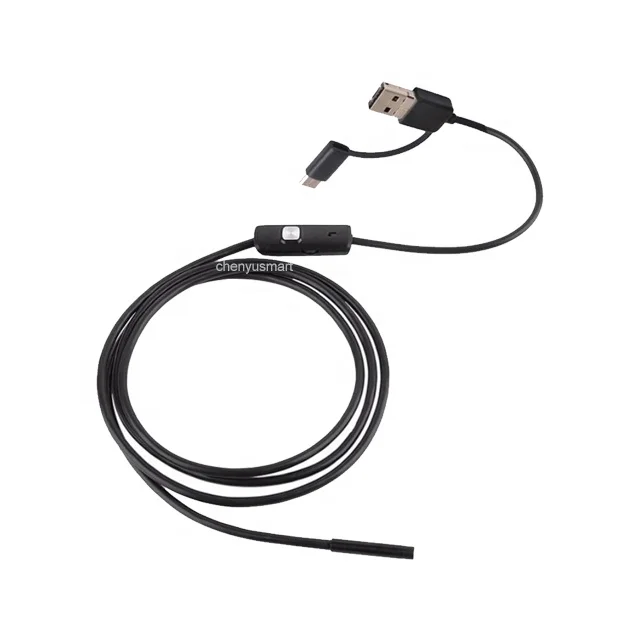 3 in 1 7mm endoscope inspection camera borescope with flexible cable rigid cable mobile phone endoscope