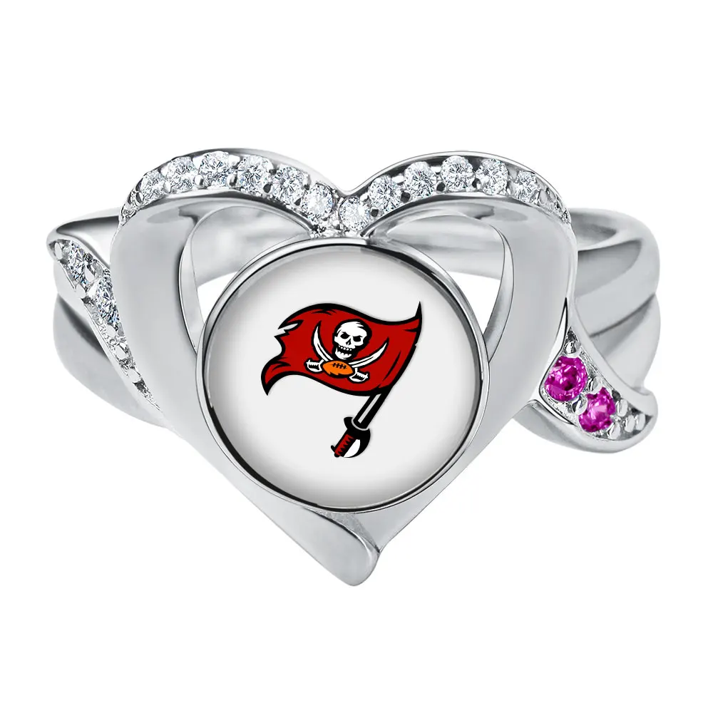 Женский праздничный подарок Cowboys Buccaneers кольцо в форме сердца футбольного