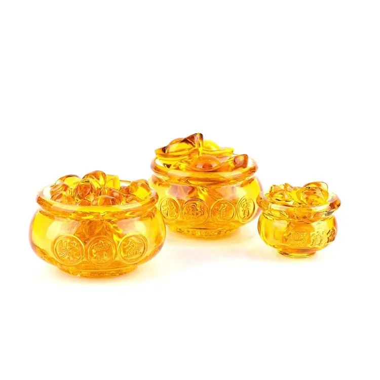 Wholesale High Standard Transparent Direct Sales Wholesale Clear Crystal Ornament Cornucopia And treasure bowl Ingots