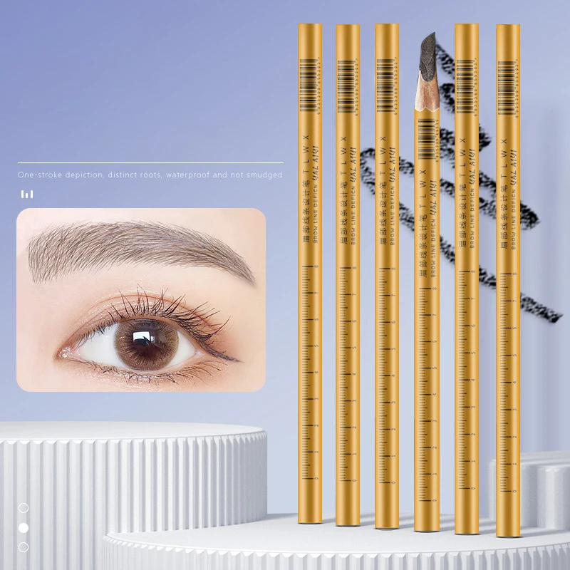 Eyebrow Pencil Microblading Long Last Color Brows Line Design Pen with Accurate Scale For Professional Makeup Pencil