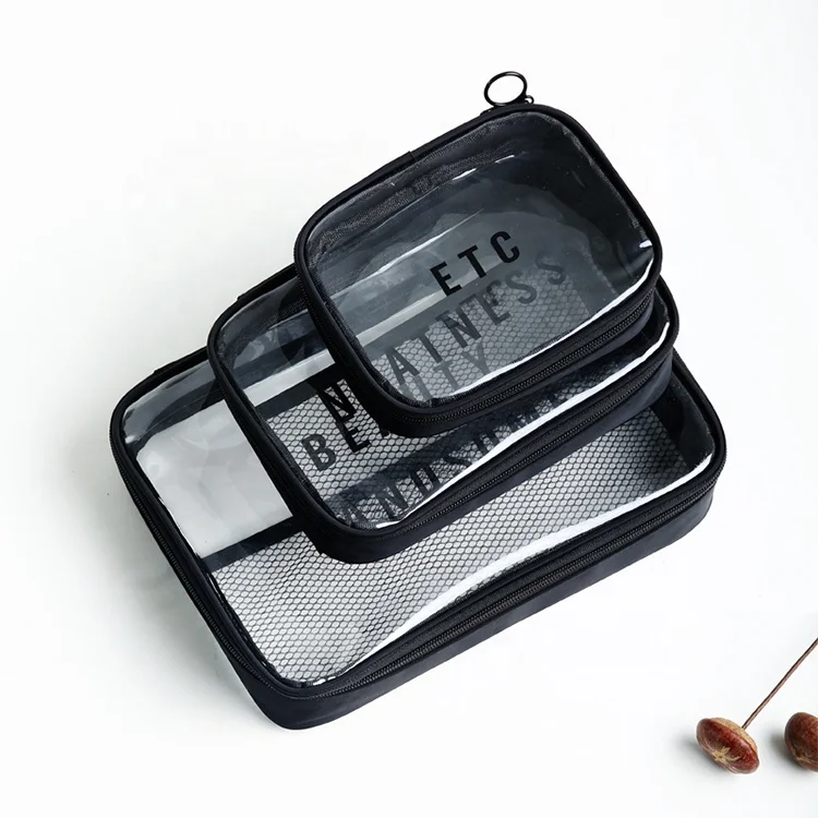 Travel Luggage Pouch Custom Clear Transparent PVC Travel makeup Toiletry Bag
