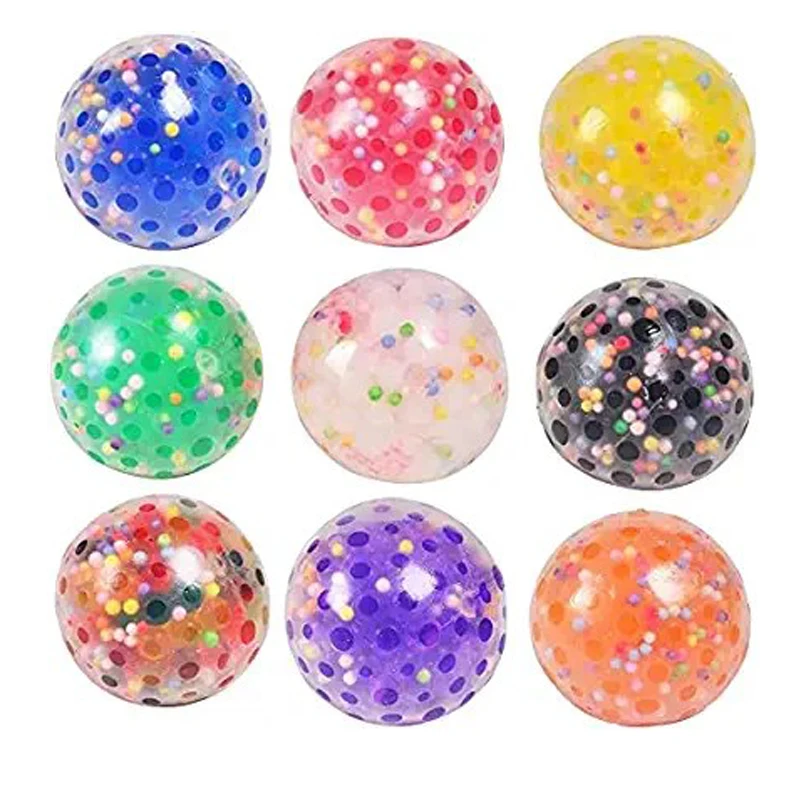Promotional Fidget Squishy ball Toys Soft TPR Squishy toys for stress relief Toys Autism DNA Stress Ball with Colorful Beads
